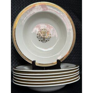 Vintage Taylor Smith Taylor 7 Salad  Bowls 22 Karat Embossed Gold Heirloom